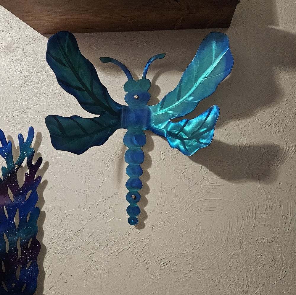 Metal dragonfly large wall art home decor modern accent unique design